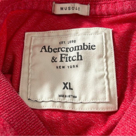 Abercrombie & Fitch Muscle T-Shirt Short Sleeve Big Moose Men's Red Size XL - Picture 3 of 7